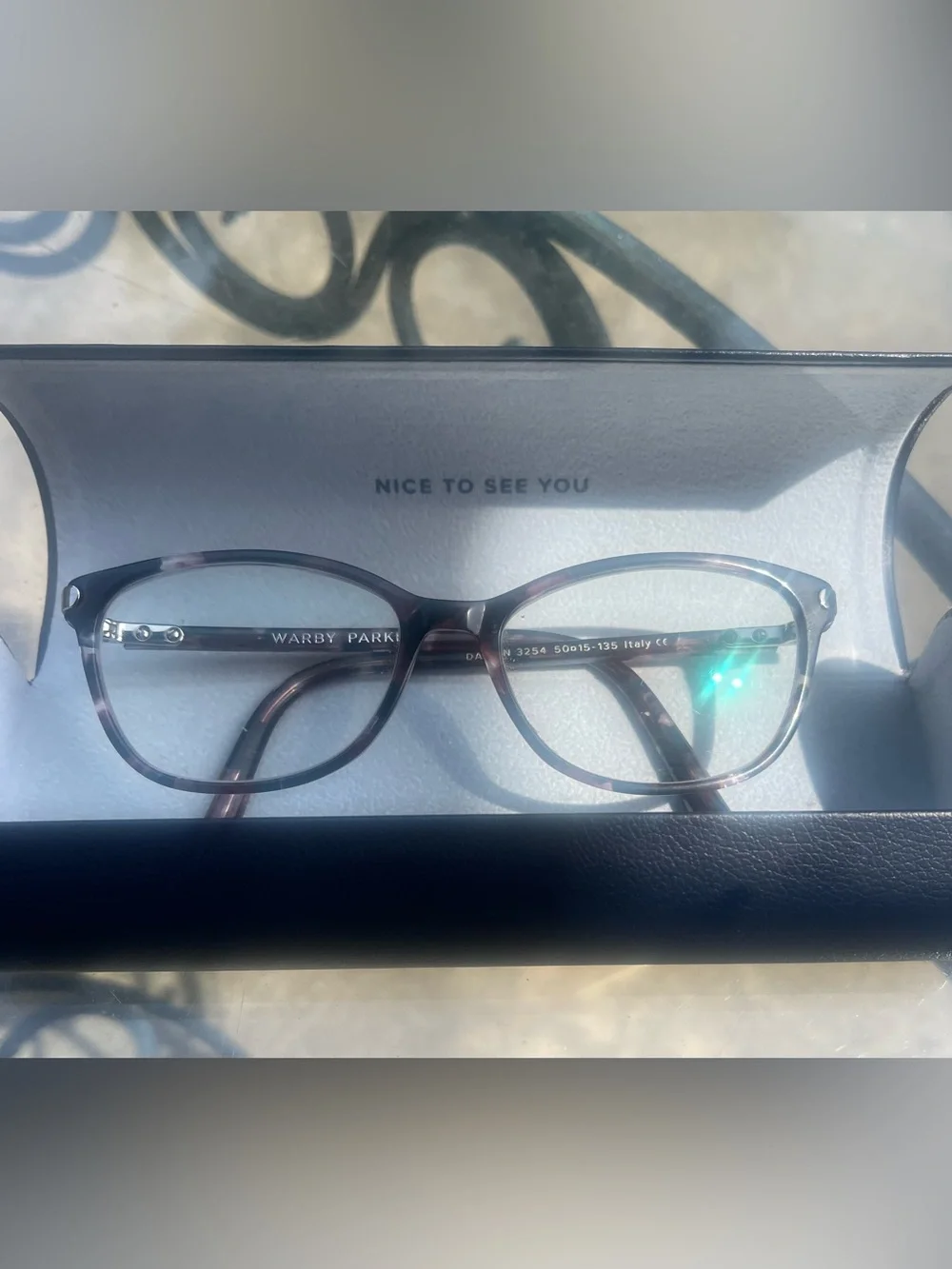 Warby Parker Daisy N Eyeglasses – Violet Quartz Crystal & Polished Silver Italy